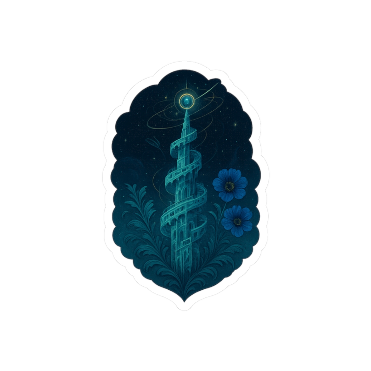Sky Architect’s Spiral Tower Sticker | Imaginative Vinyl Decal - alternate angle 3, merchandise