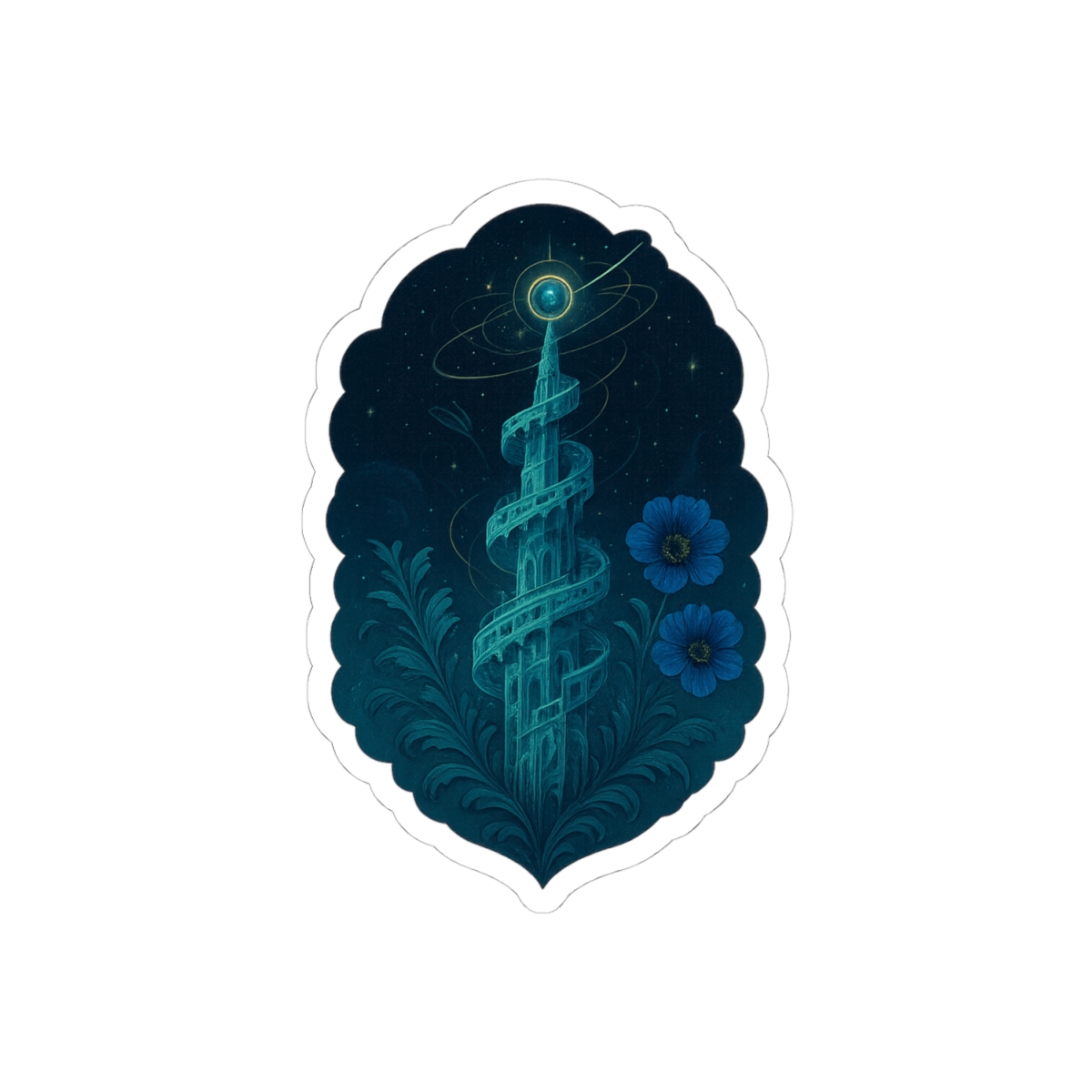 Sky Architect’s Spiral Tower Sticker | Imaginative Vinyl Decal - alternate angle 2, merchandise