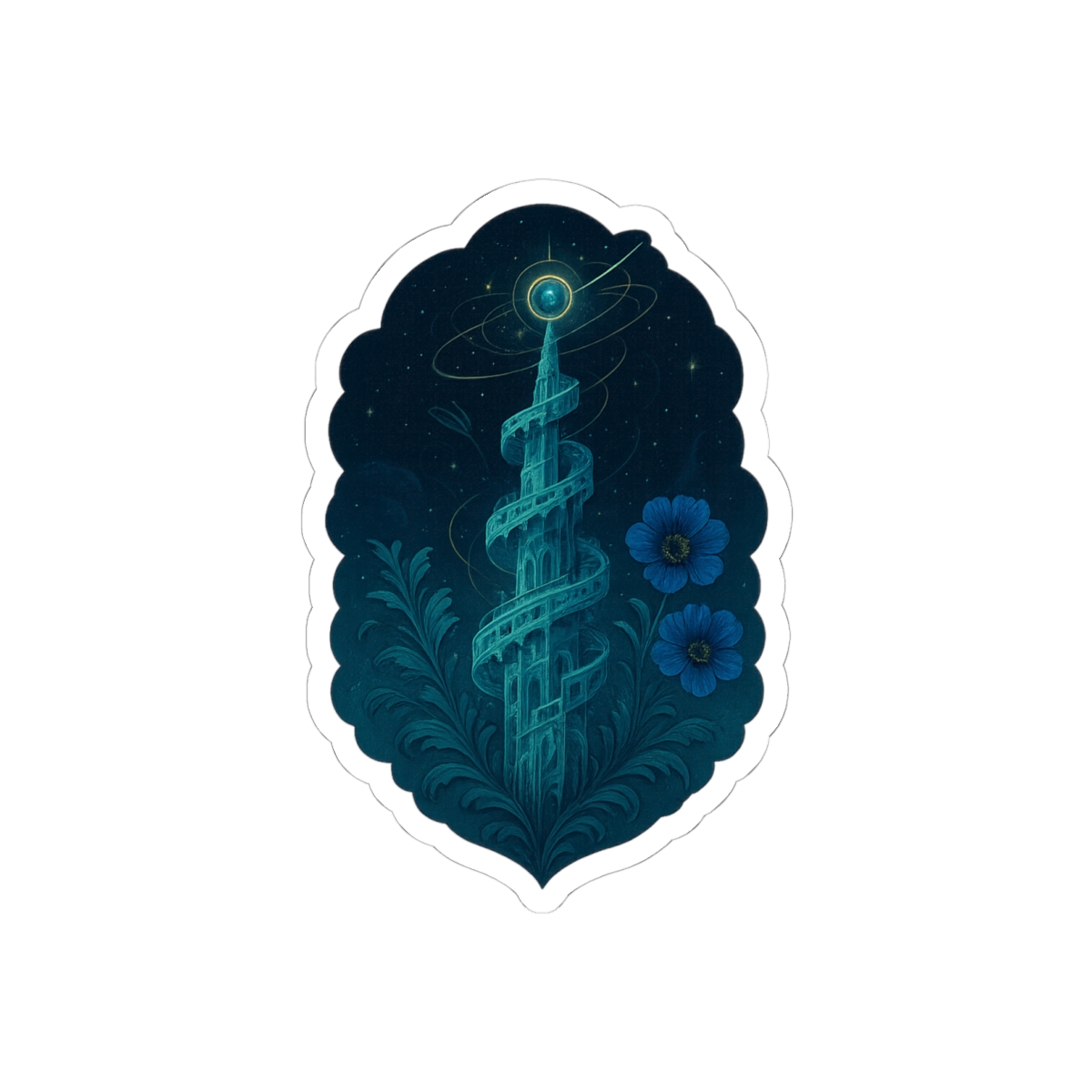 Sky Architect’s Spiral Tower Sticker | Imaginative Vinyl Decal