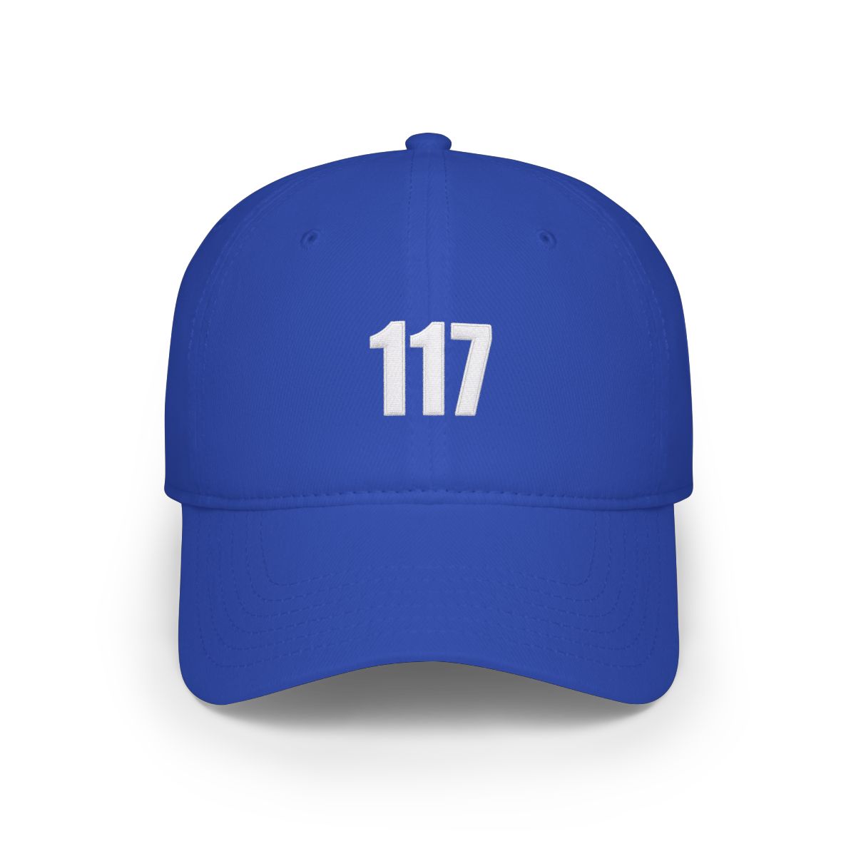 A green 5-panel cap with a white "117" on the front. The cap is on a white surface - alternate angle 2, merchandise