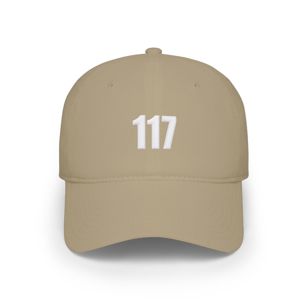 A green 5-panel cap with a white "117" on the front. The cap is on a white surface - alternate angle 5, merchandise