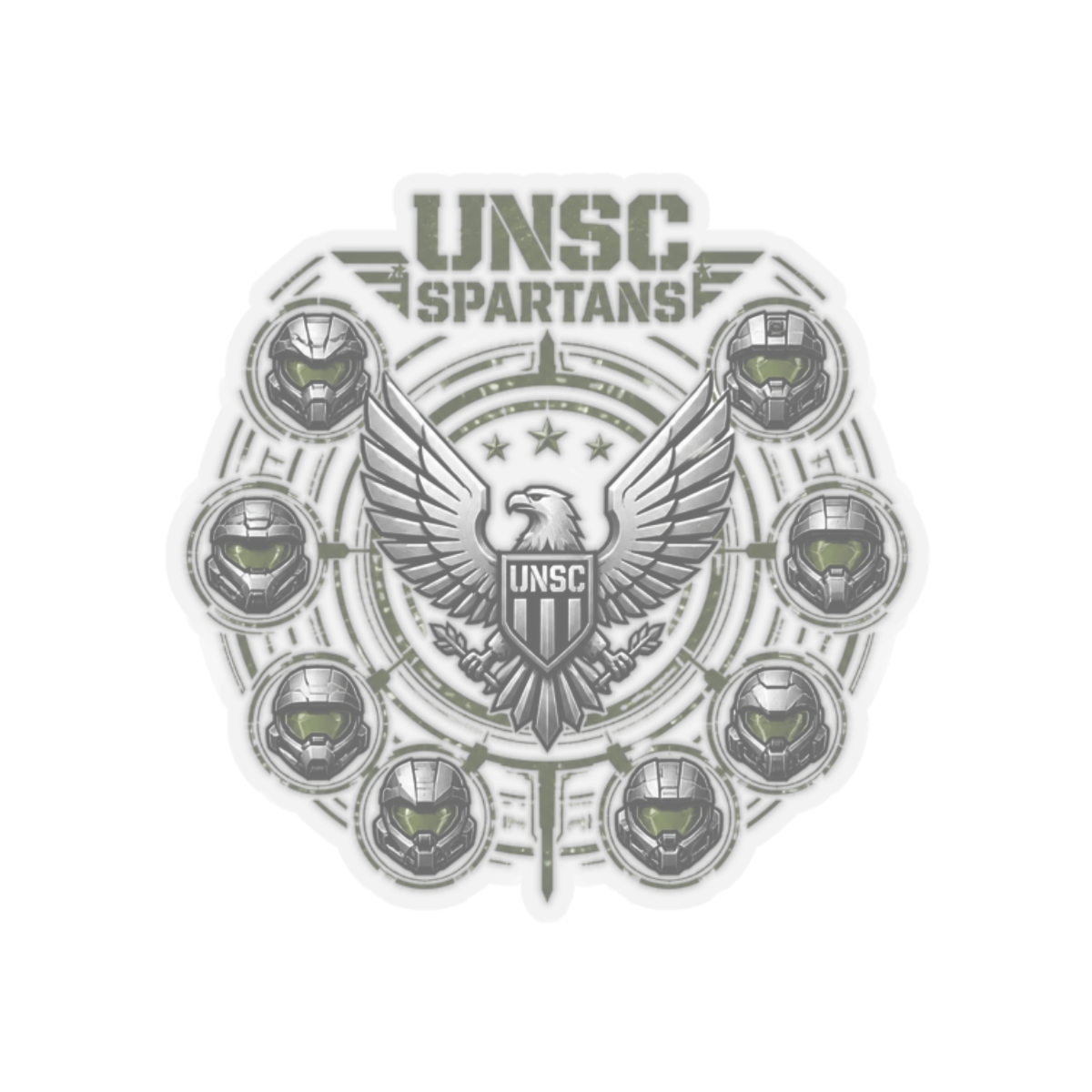 Halo Gear Ringworlds Arranged Radiantly Outward Sticker