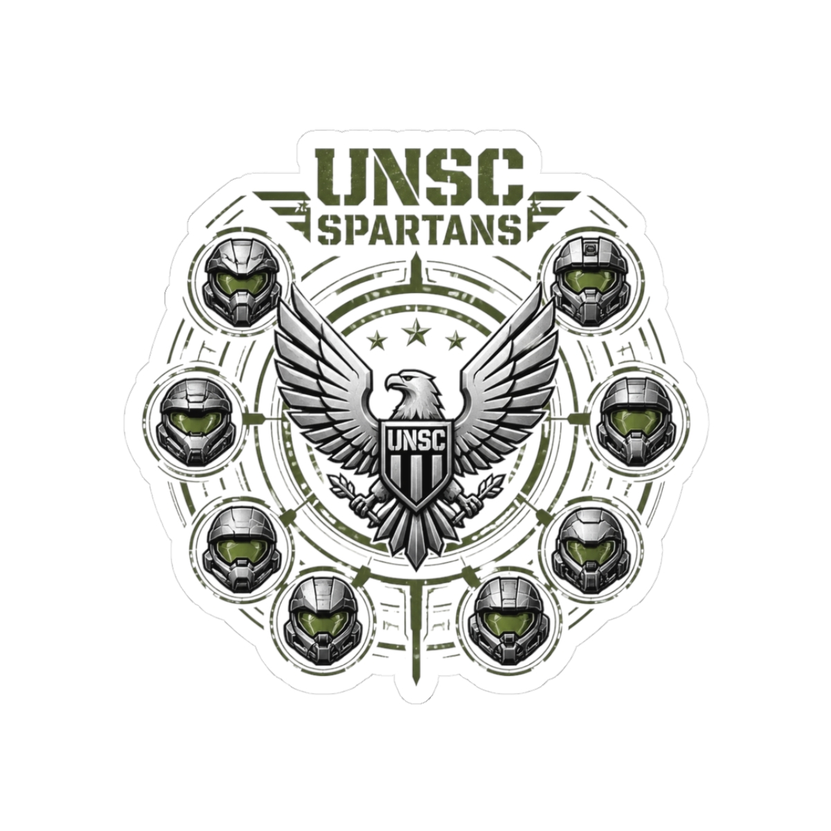 Halo Gear Ringworlds Arranged Radiantly Outward Sticker - alternate angle 1, merchandise