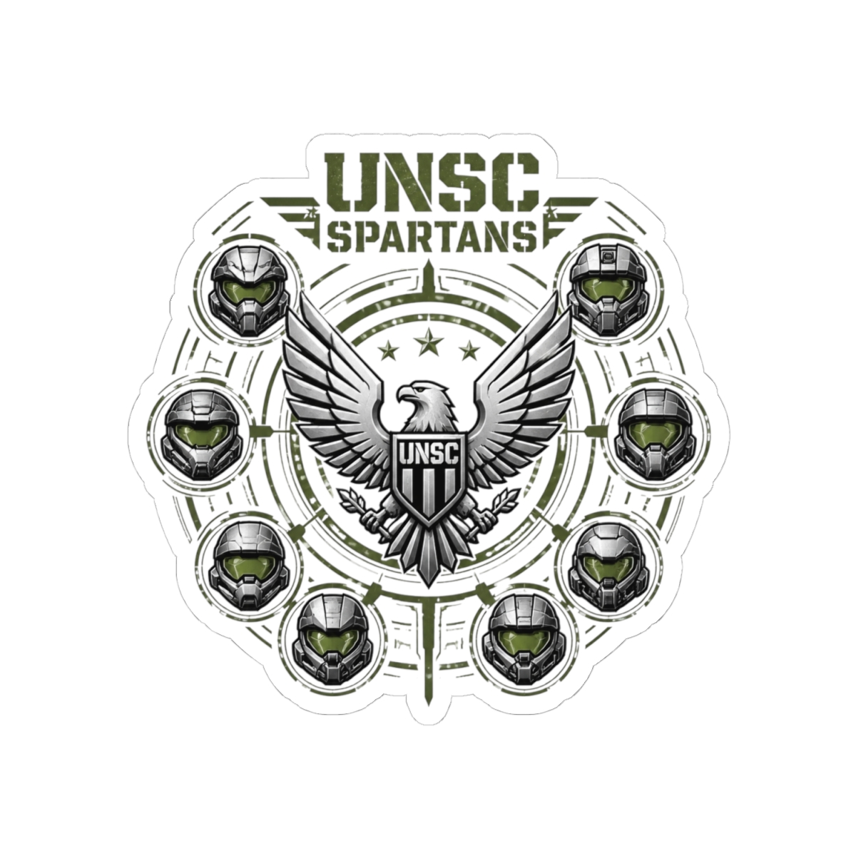 Halo Gear Ringworlds Arranged Radiantly Outward Sticker - alternate angle 2, merchandise