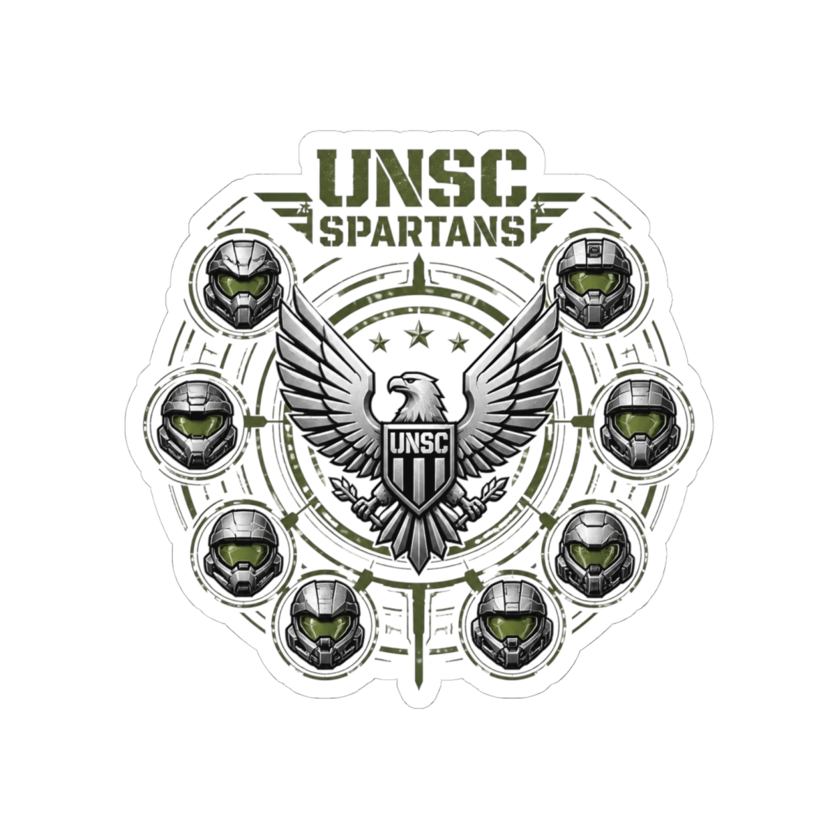 Halo Gear Ringworlds Arranged Radiantly Outward Sticker