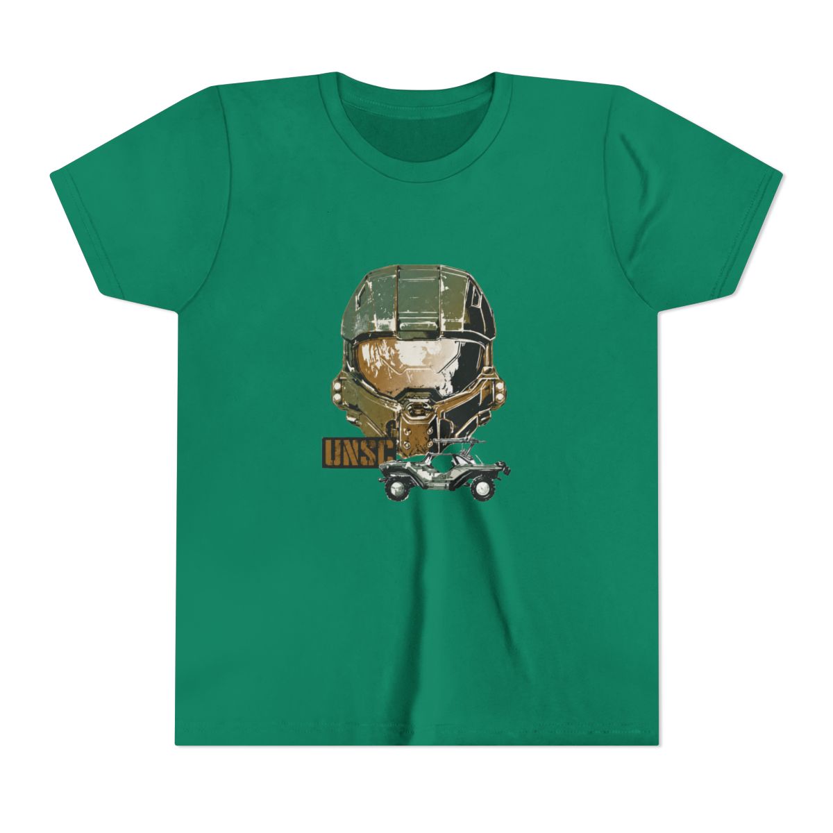 Bioworld Halo Master Chief and Warthog Tofu Kids T Shirt-XL White - alternate angle 2, merchandise