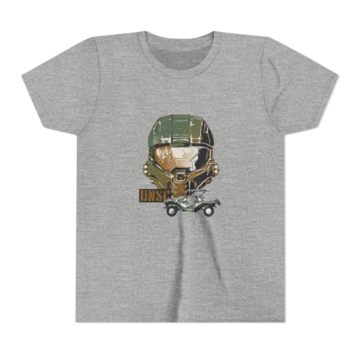 Bioworld Halo Master Chief and Warthog Tofu Kids T Shirt-XL White - alternate angle 3, merchandise